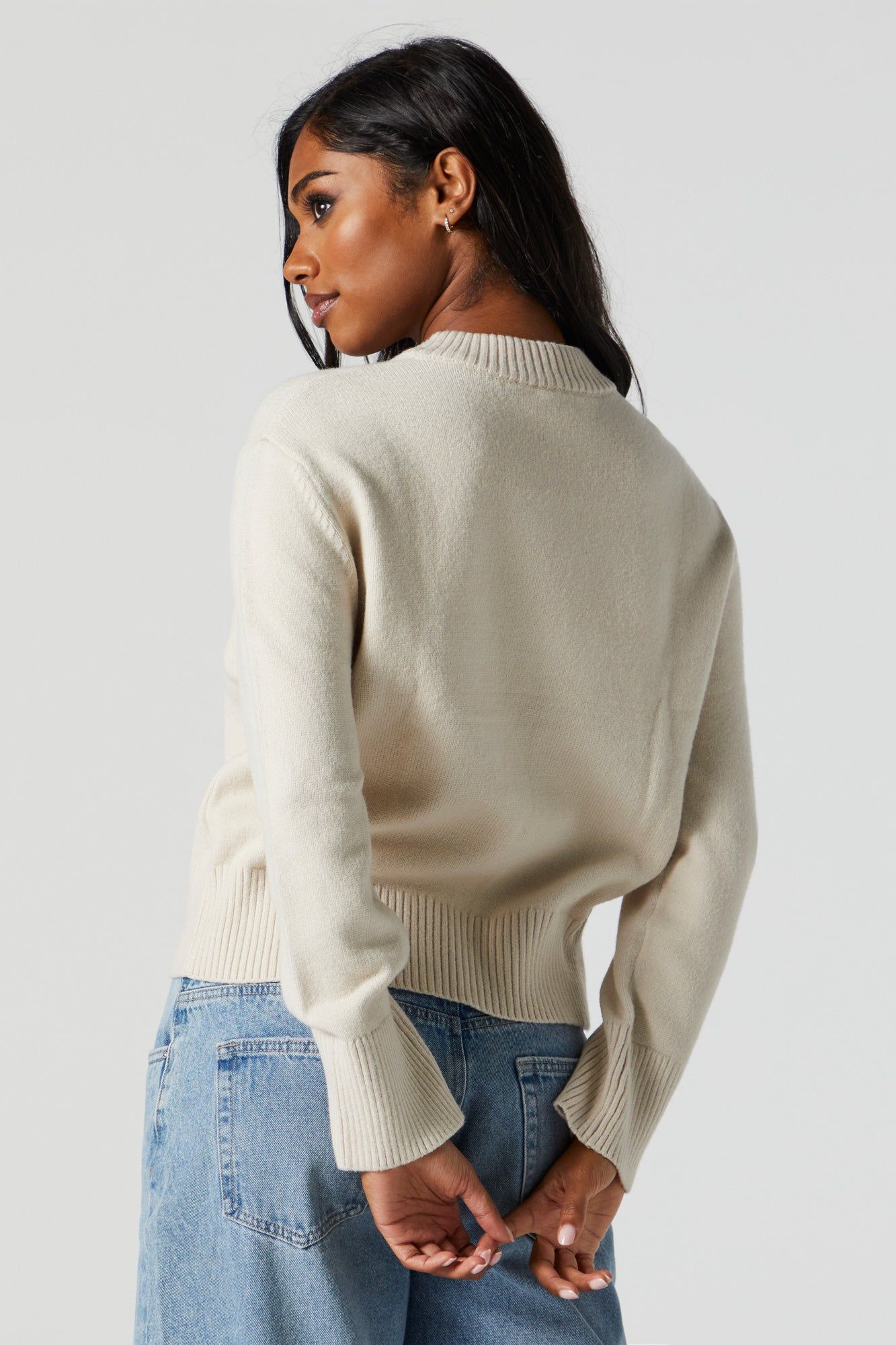 Oversized Cropped Crewneck Sweater sold by Urban Planet product image thumbnail 5