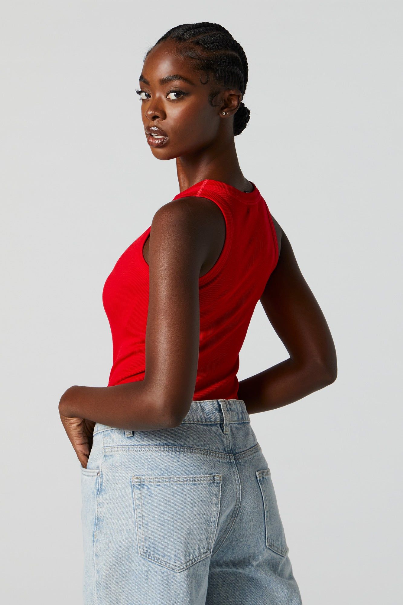 Seamless Ribbed High Neck Bodysuit sold by Urban Planet product image thumbnail 4