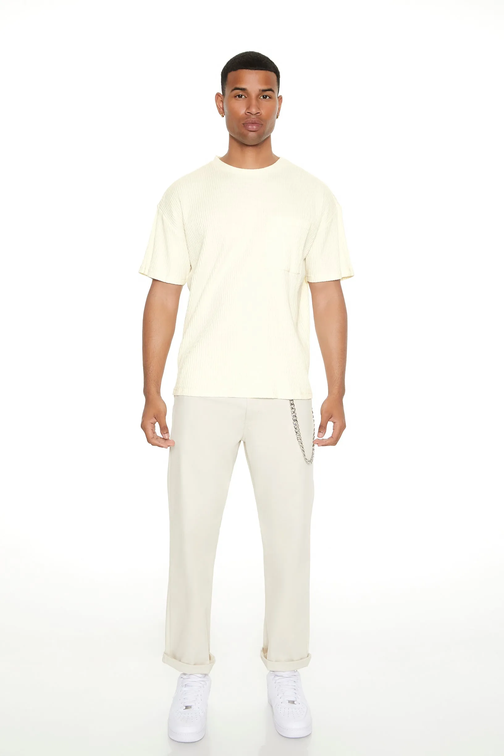 T-shirt côtelé avec poche plaquée sold by Urban Planet product image thumbnail 3