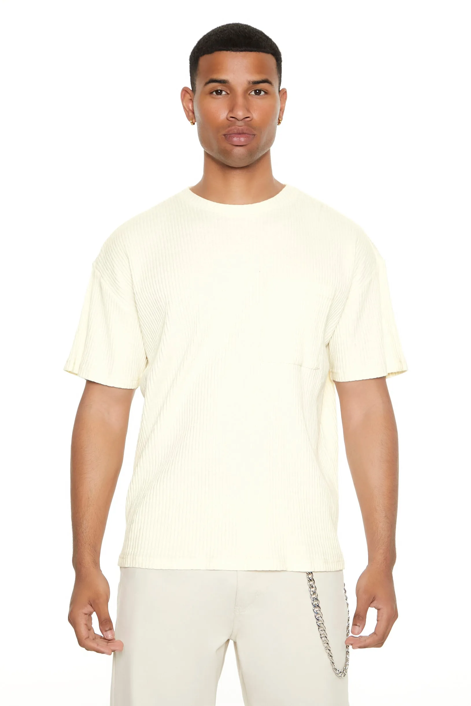 T-shirt côtelé avec poche plaquée sold by Urban Planet
