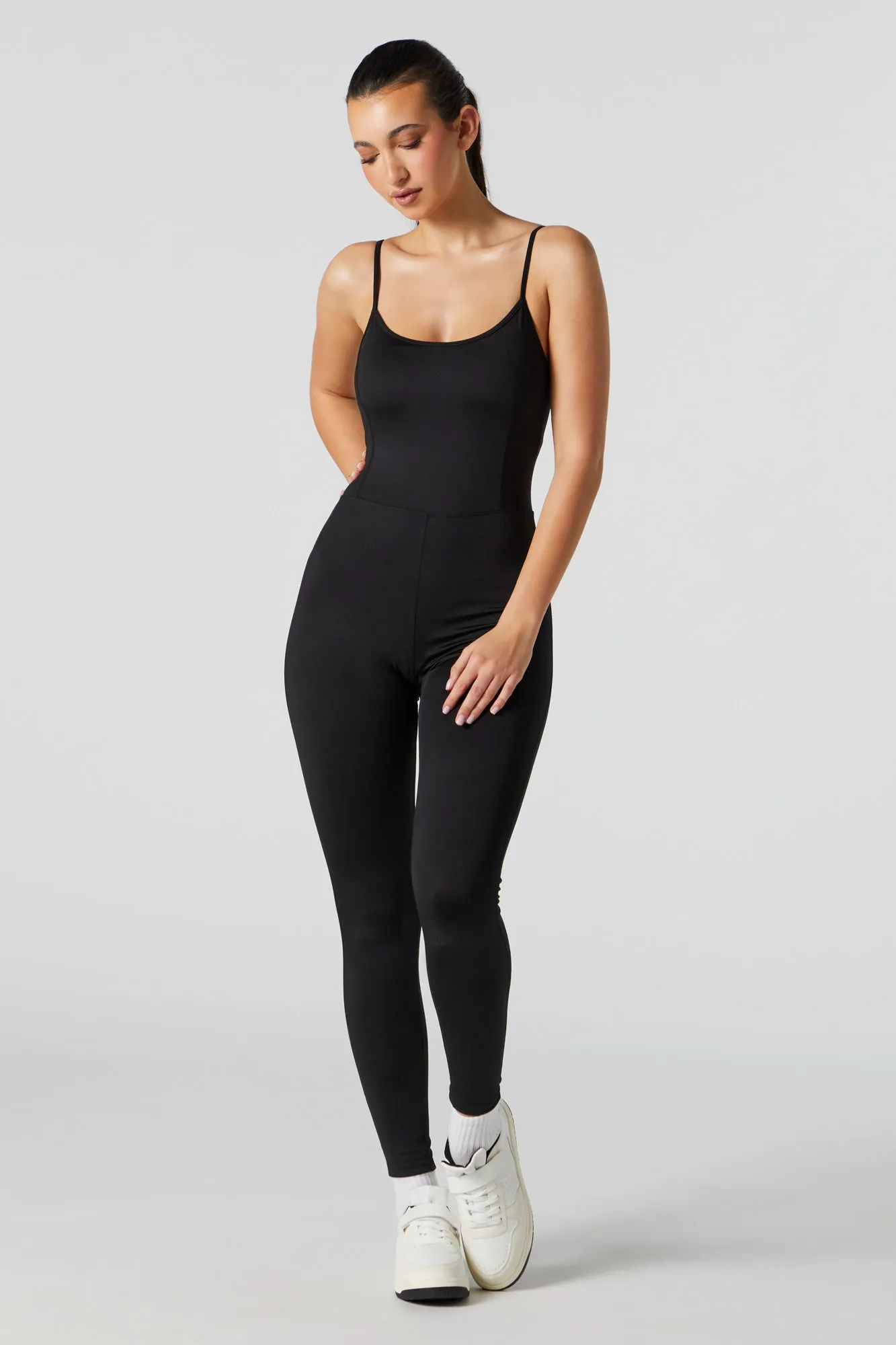 Black Active Scoop Neck Jumpsuit sold by Urban Planet