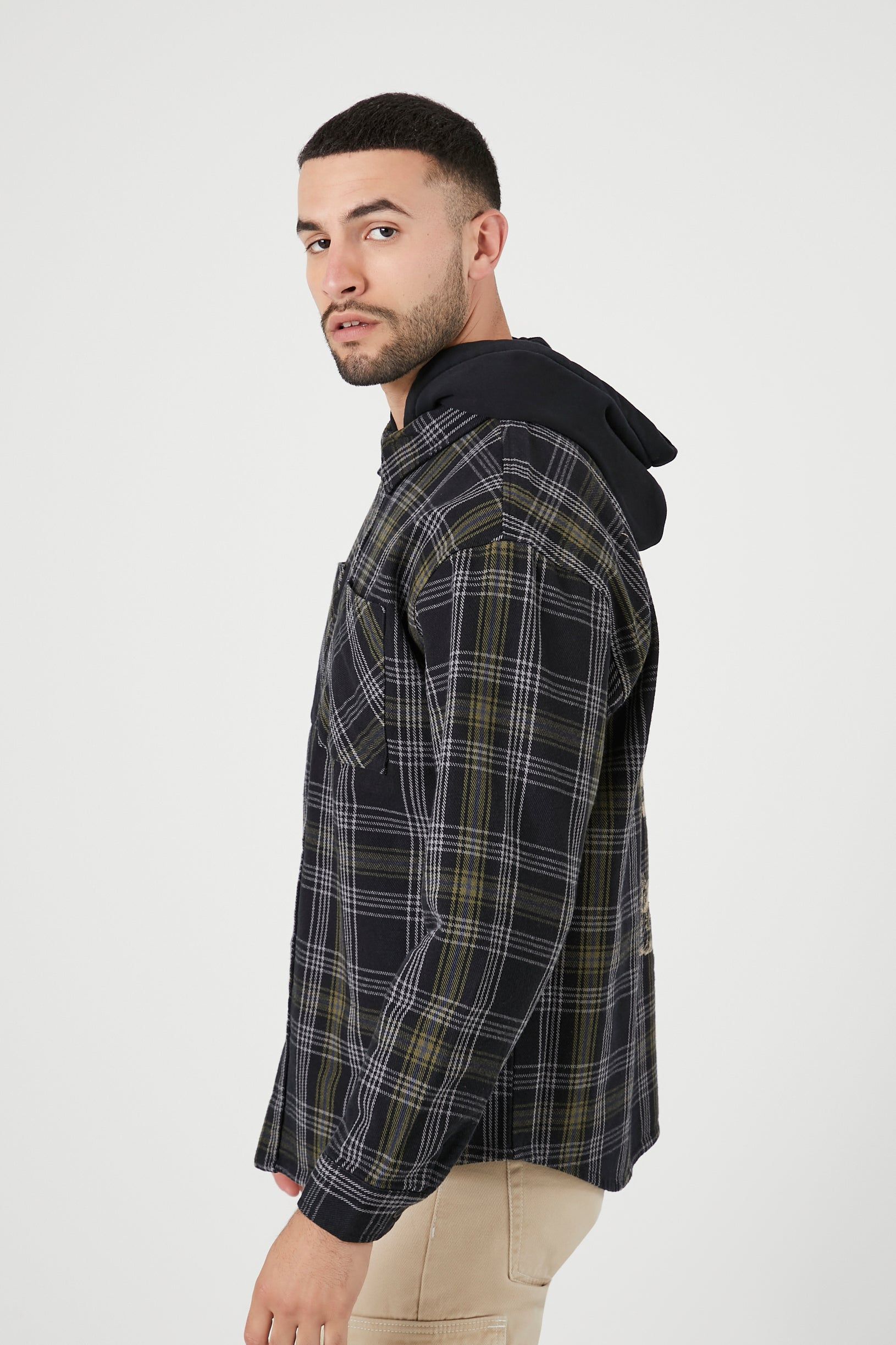 Haut combo à capuchon avec motif brodé Forêt et carreaux sold by Urban Planet product image thumbnail 2