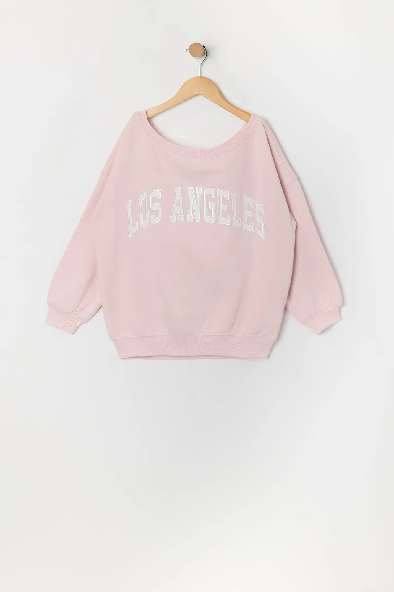 Girls Destination Embroidered Off Shoulder Fleece Sweatshirt sold by Urban Planet product image thumbnail 3
