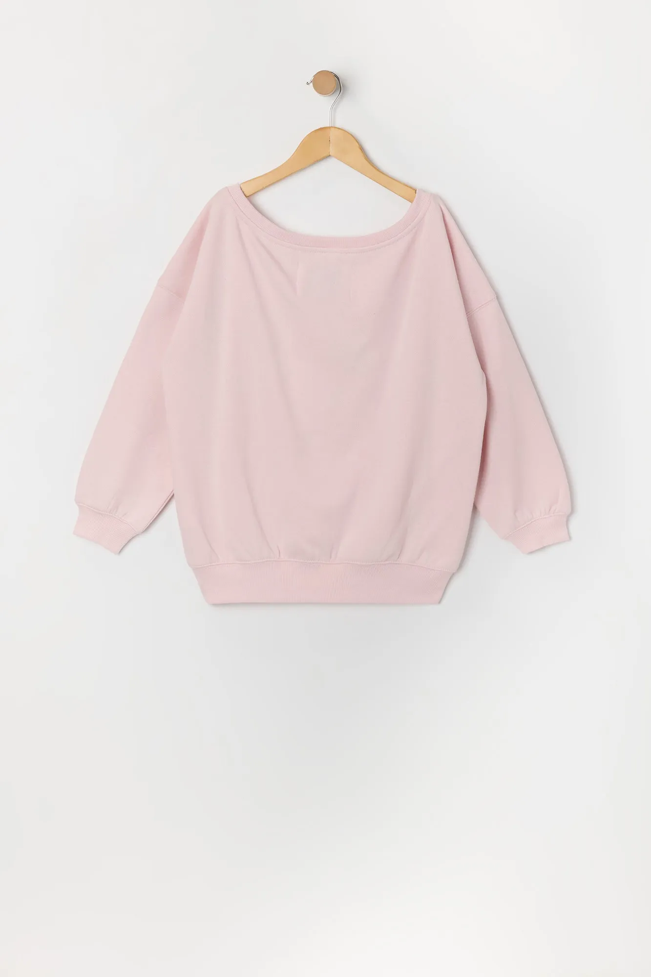 Girls Destination Embroidered Off Shoulder Fleece Sweatshirt sold by Urban Planet product image thumbnail 4
