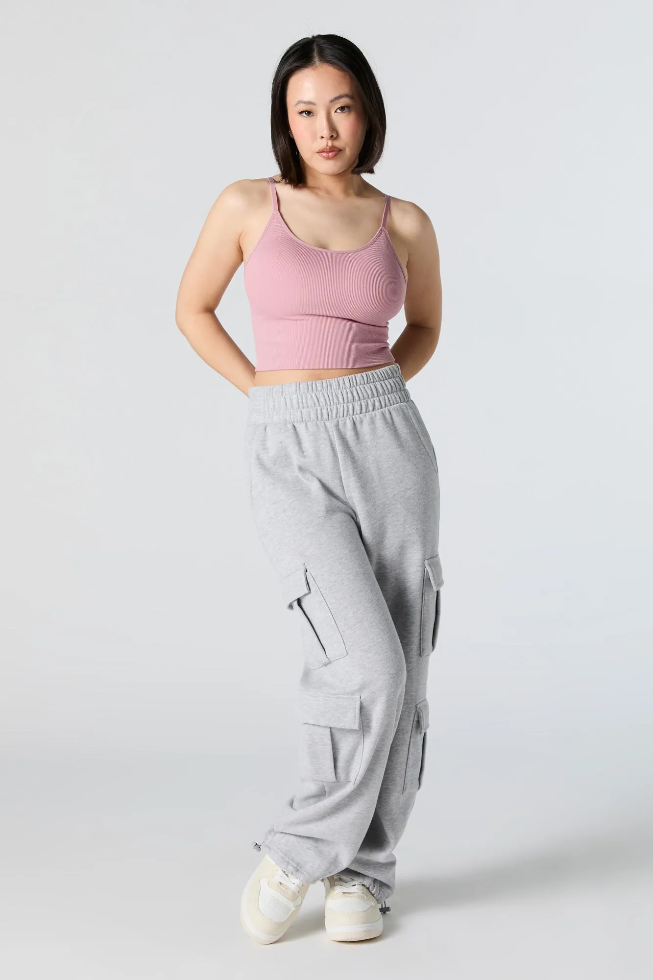 Camisole côtelée sans couture avec bretelles doubles sold by Urban Planet product image thumbnail 3