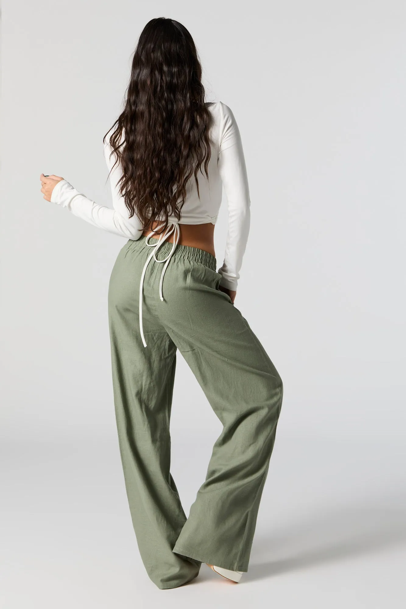 Linen Pleated Wide Leg Pant sold by Urban Planet product image thumbnail 3