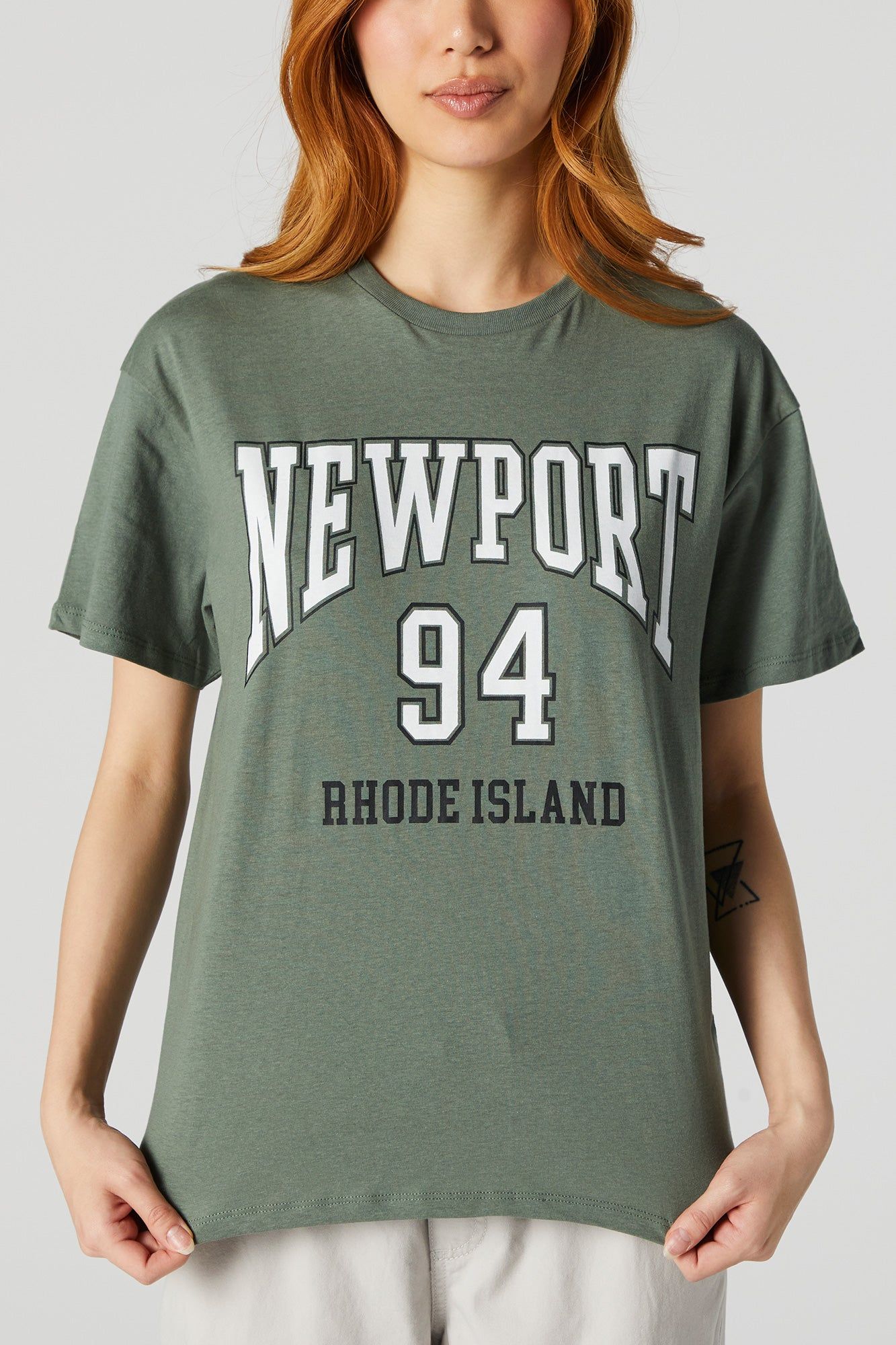 Newport Rhode Island Varsity Graphic Boyfriend T-Shirt sold by Urban Planet