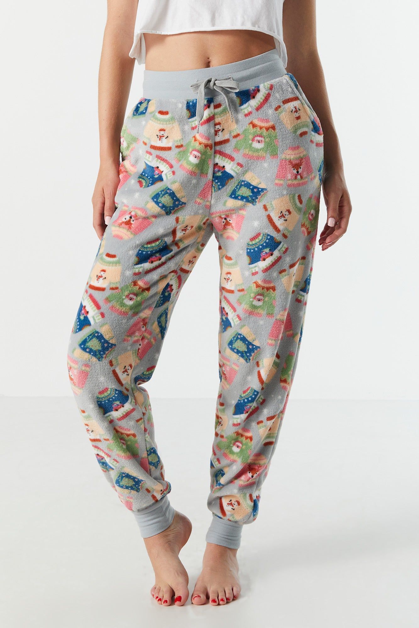 Plush Xmas Sweater Pajama Jogger sold by Urban Planet product image thumbnail 2