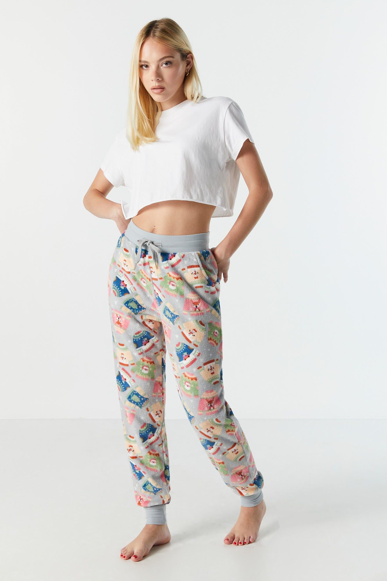 Plush Xmas Sweater Pajama Jogger sold by Urban Planet