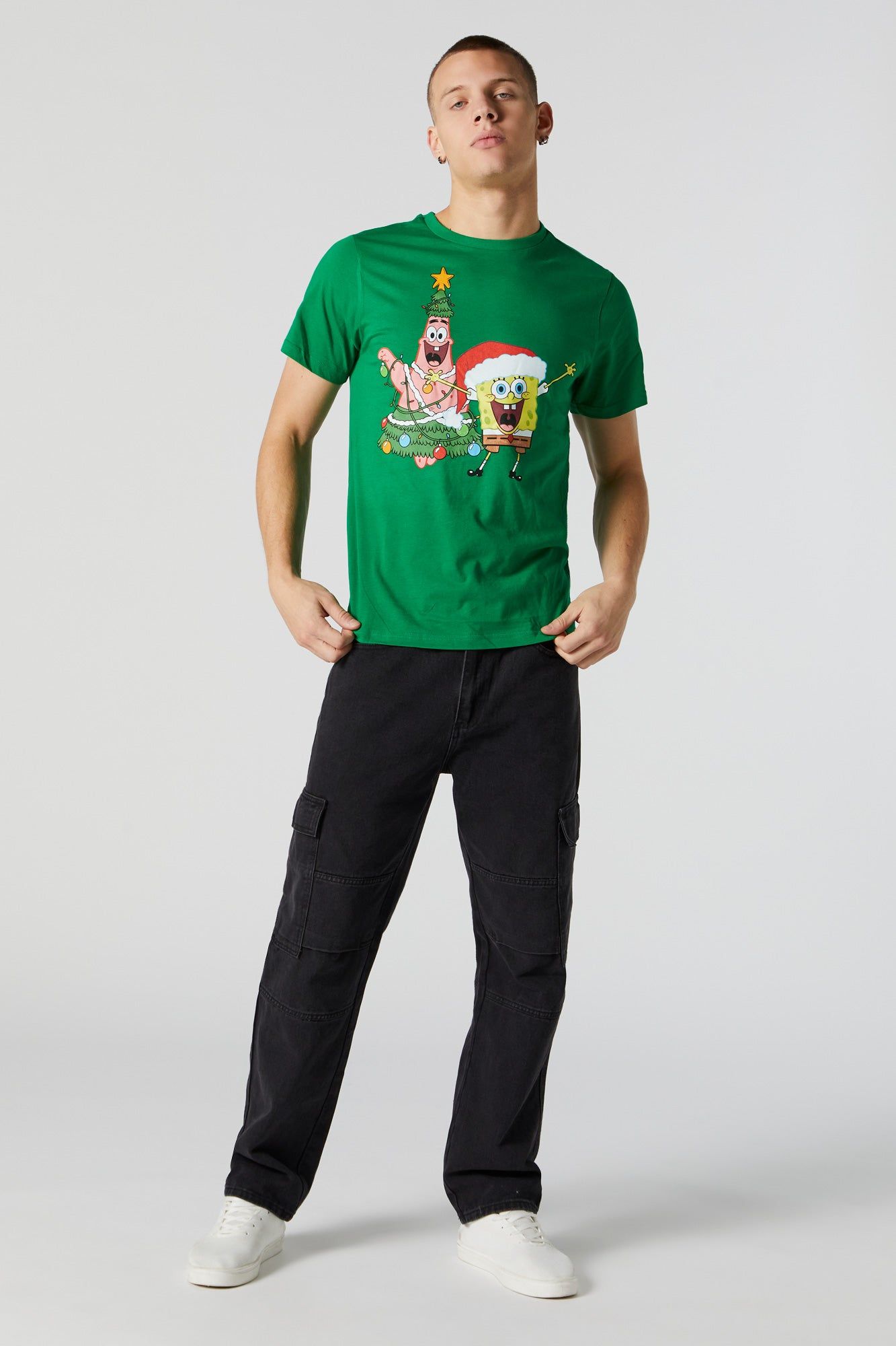 T-shirt de Noël à imprimé SpongeBob and Patrick sold by Urban Planet product image thumbnail 3