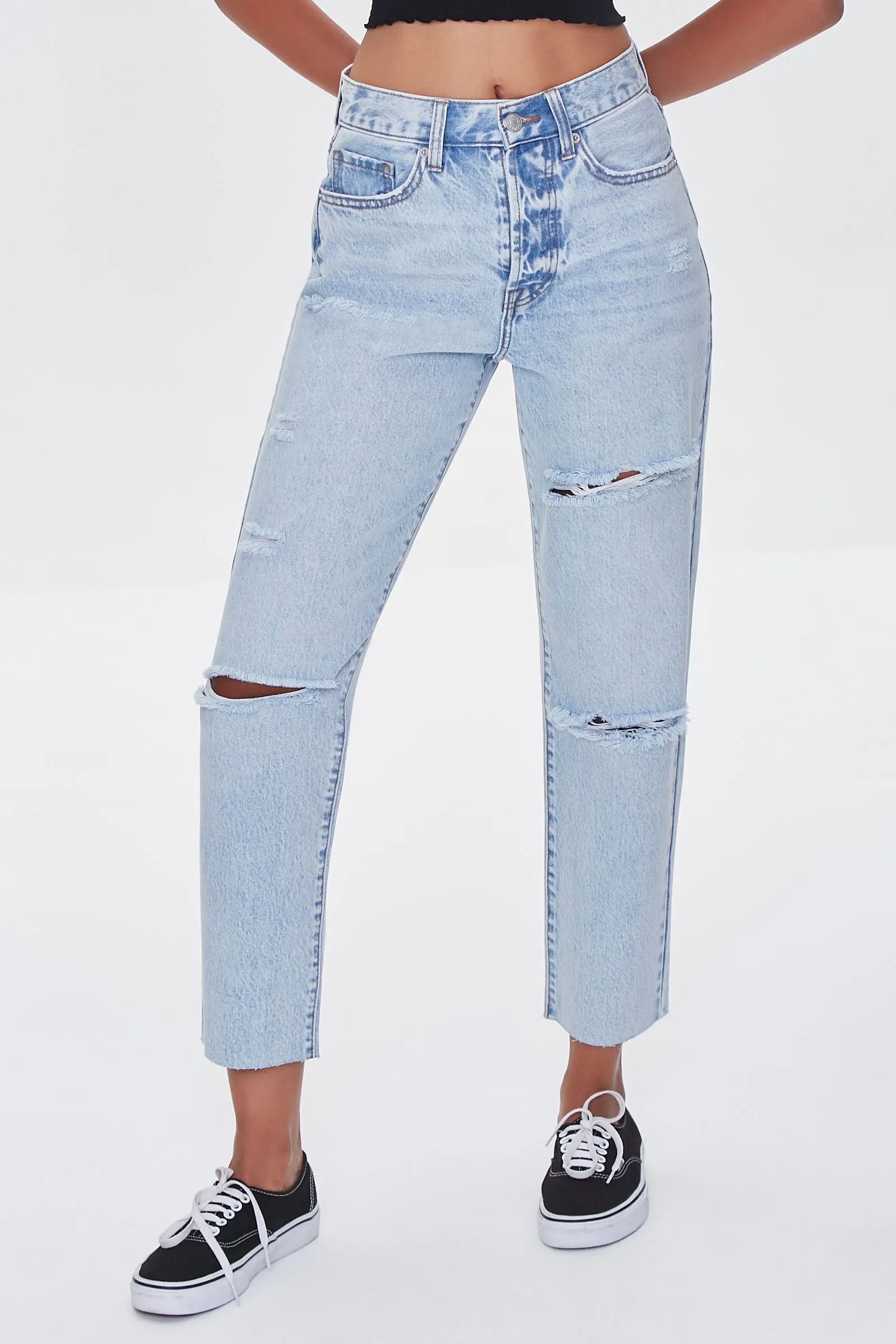 Distressed Denim Cropped Jean sold by Urban Planet product image thumbnail 2