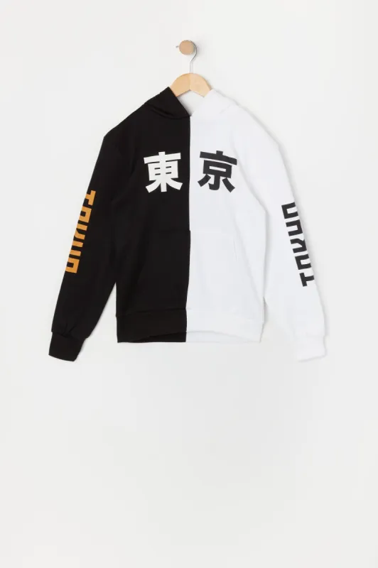 Boys Tokyo Graphic Fleece Split Hoodie sold by Urban Planet