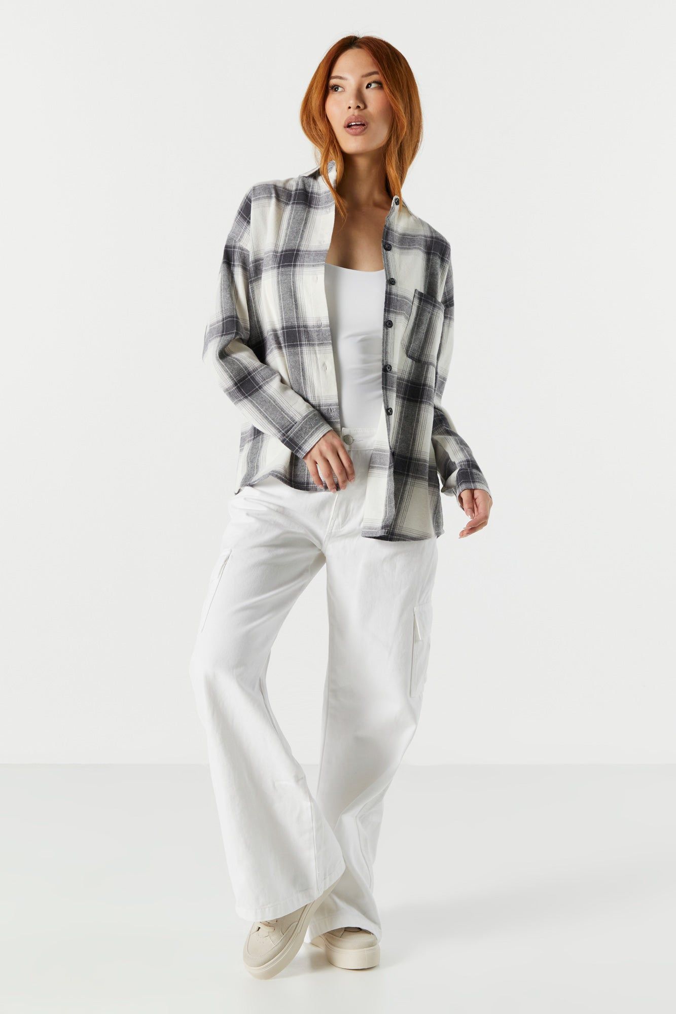 Gray Plaid Flannel sold by Urban Planet product image thumbnail 3