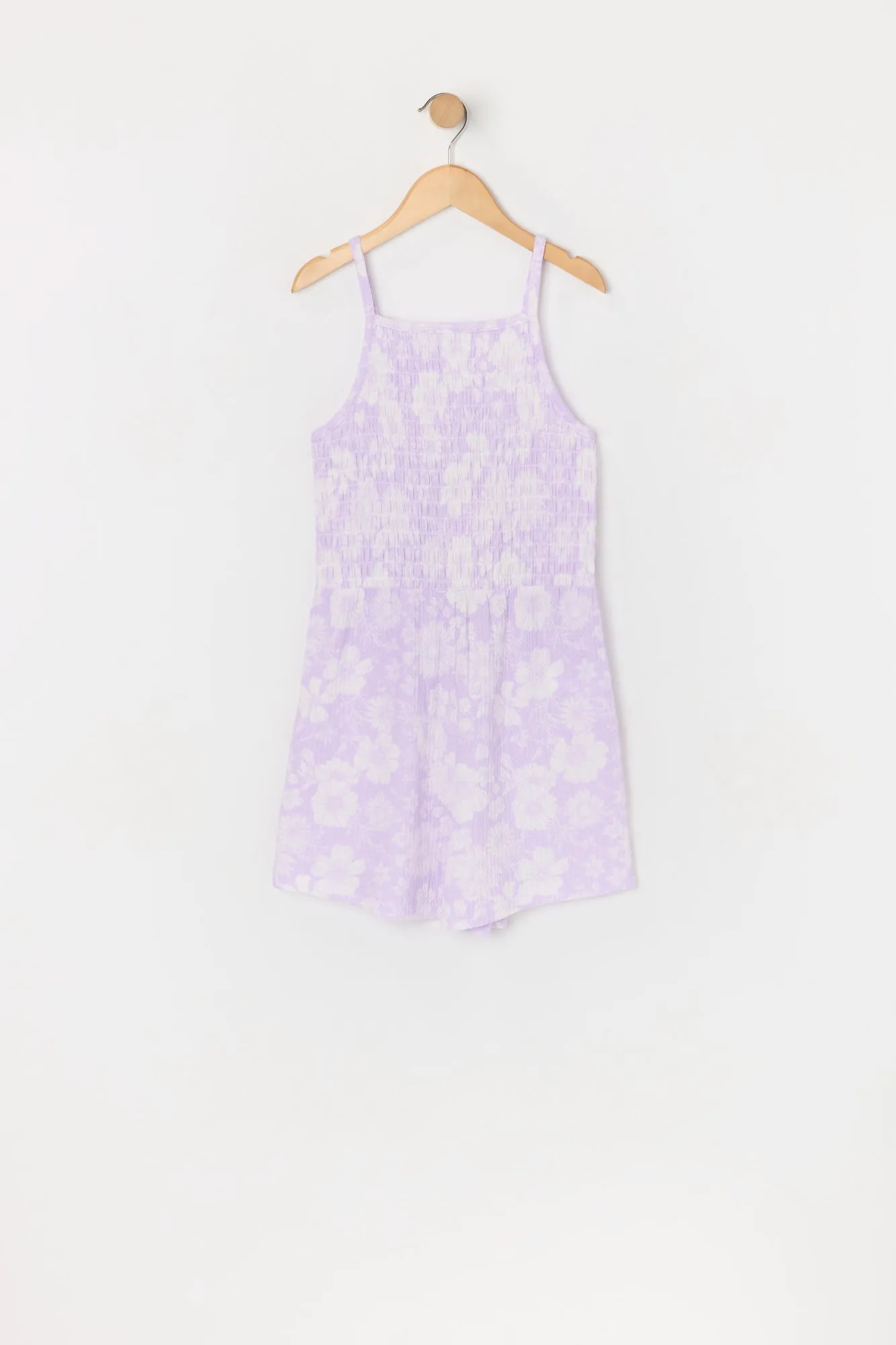 Girls Floral Print Smocked Romper sold by Urban Planet product image thumbnail 2