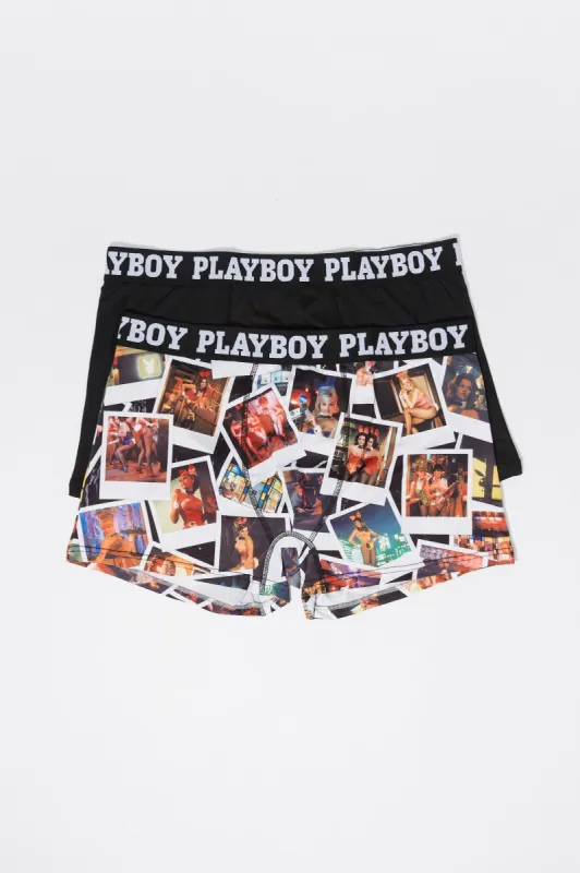 Caleçon à imprimé Playboy Polaroid (Paquet de 2) sold by Urban Planet