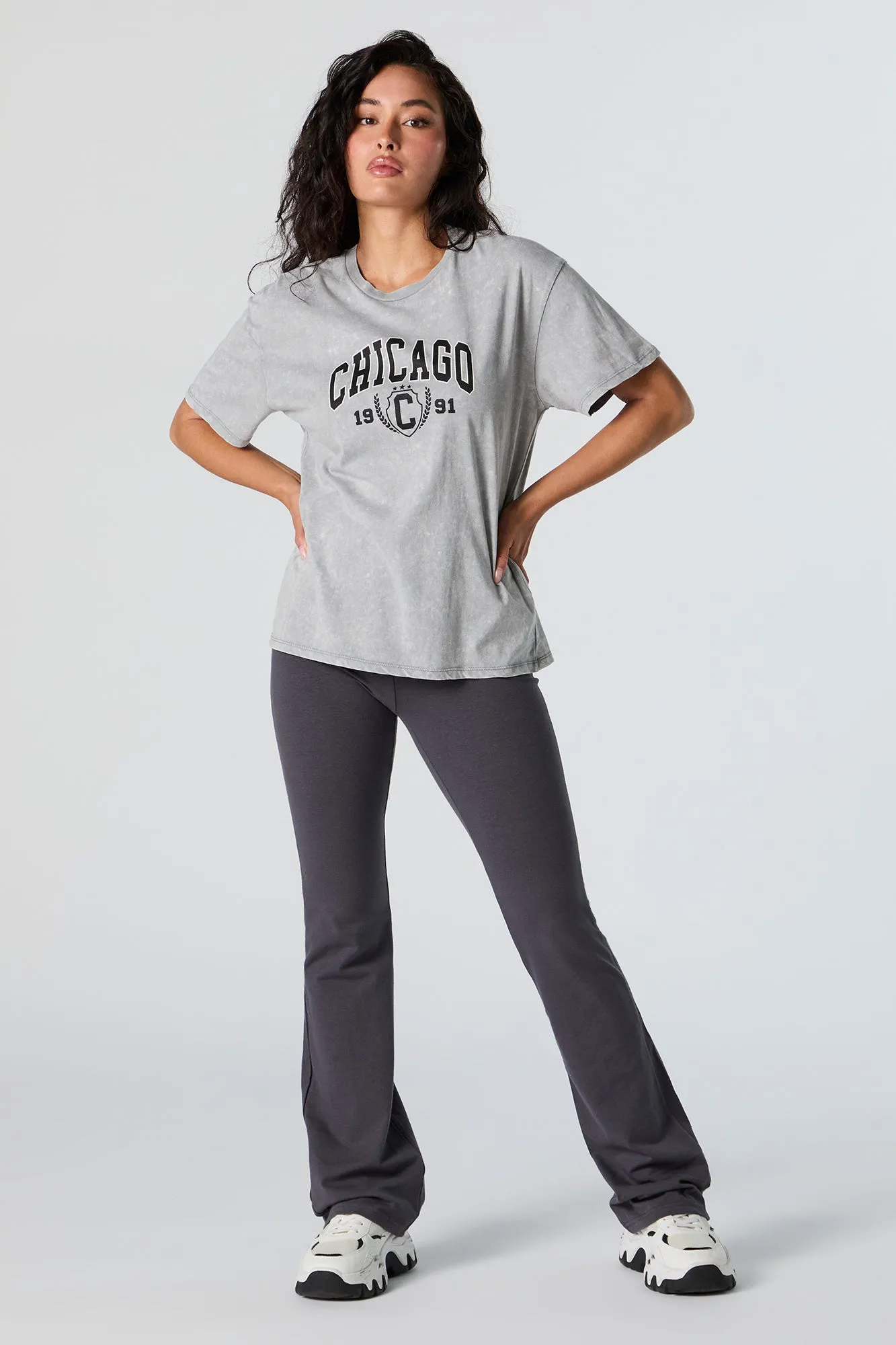 Chicago Graphic Washed Boyfriend T-Shirt sold by Urban Planet product image thumbnail 2