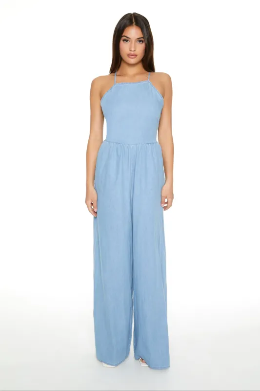 Lace Up Wide Leg Jumpsuit sold by Urban Planet