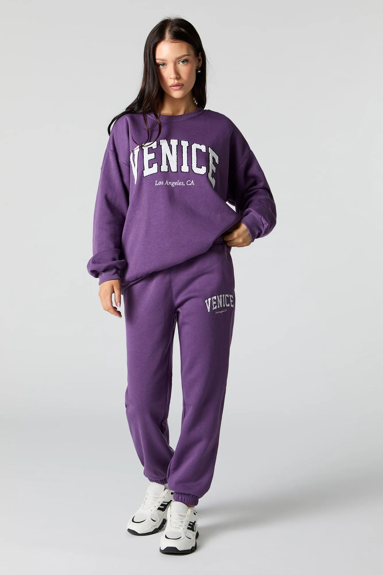 Destination Embroidered Fleece Jogger sold by Urban Planet