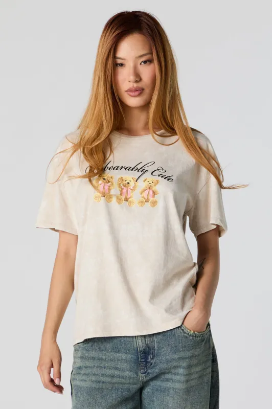 Unbearably Cute Graphic Washed Boyfriend T-Shirt sold by Urban Planet
