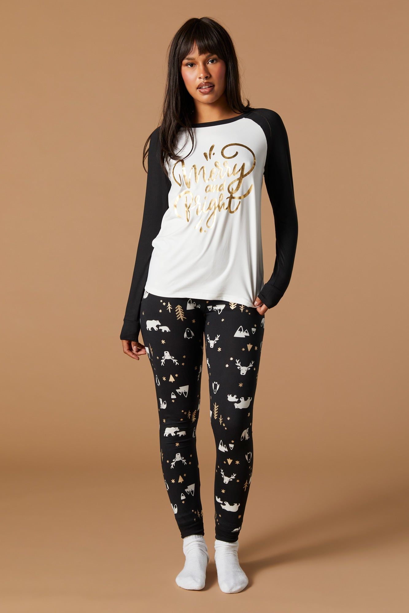 Fammy Jammies Xmas Tinsel Town 2 Piece Pajama Set sold by Urban Planet product image thumbnail 3