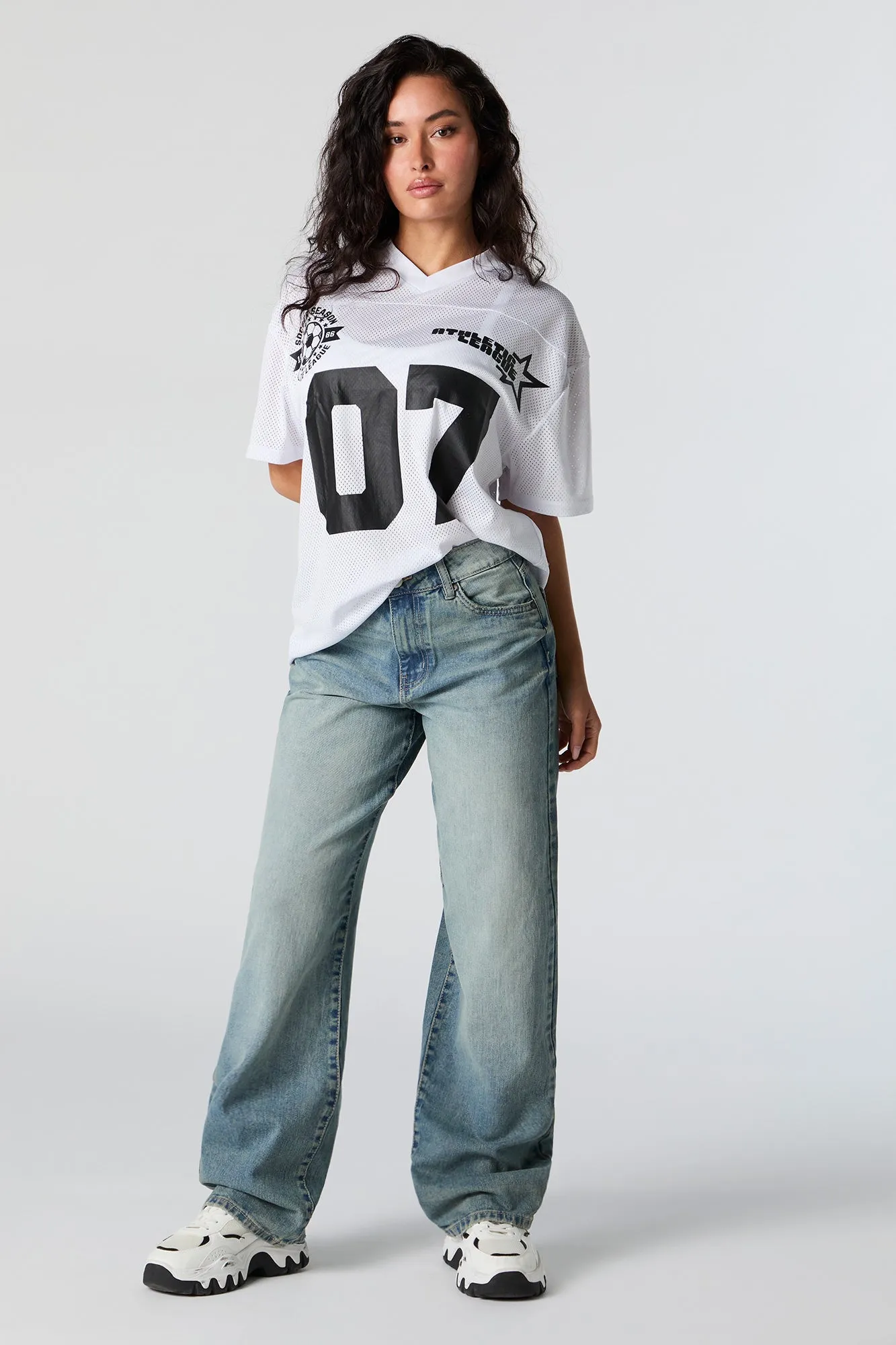 Vintage Medium Wash 90s High Rise Wide Leg Jean sold by Urban Planet