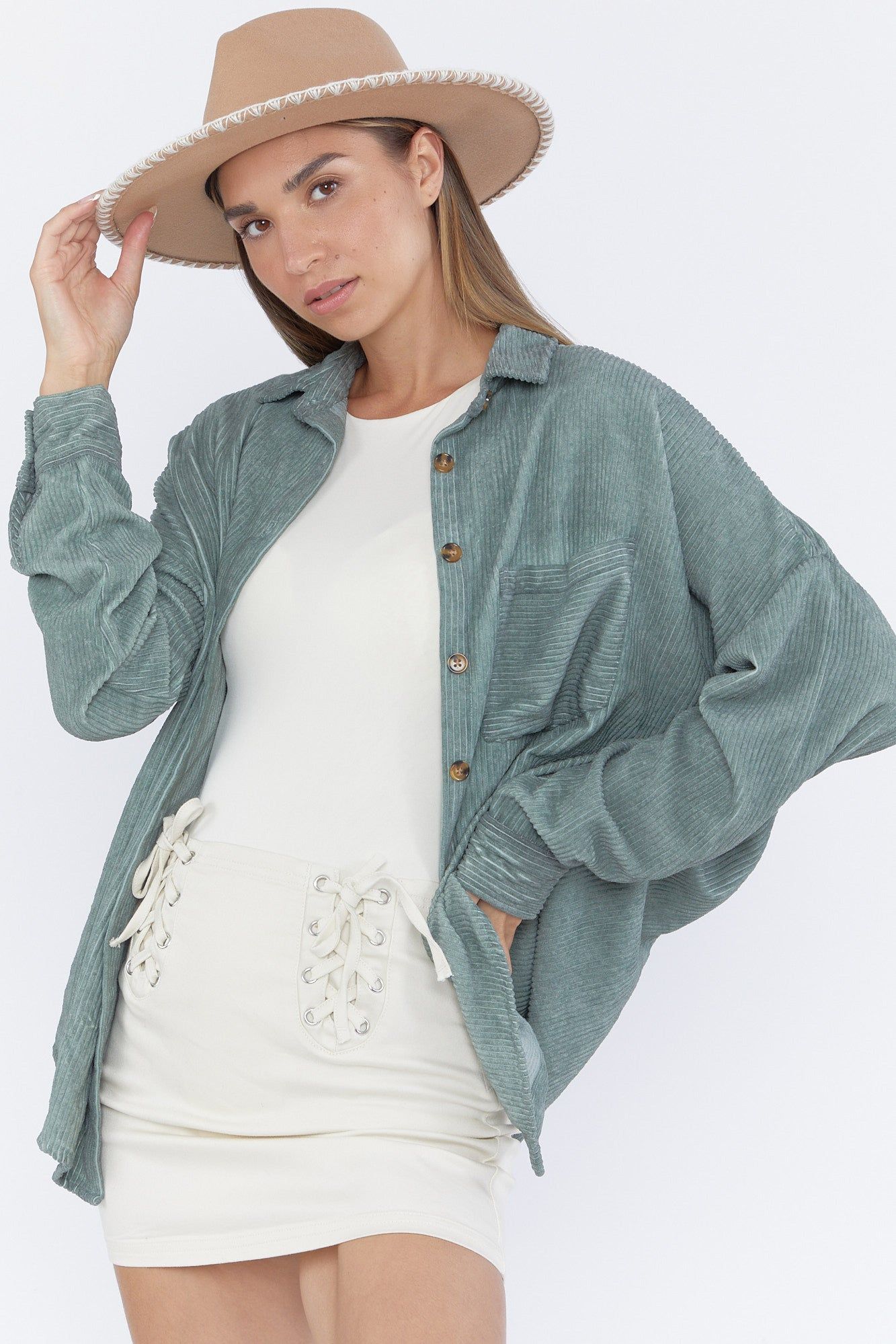 Button-Up Corduroy Top sold by Urban Planet