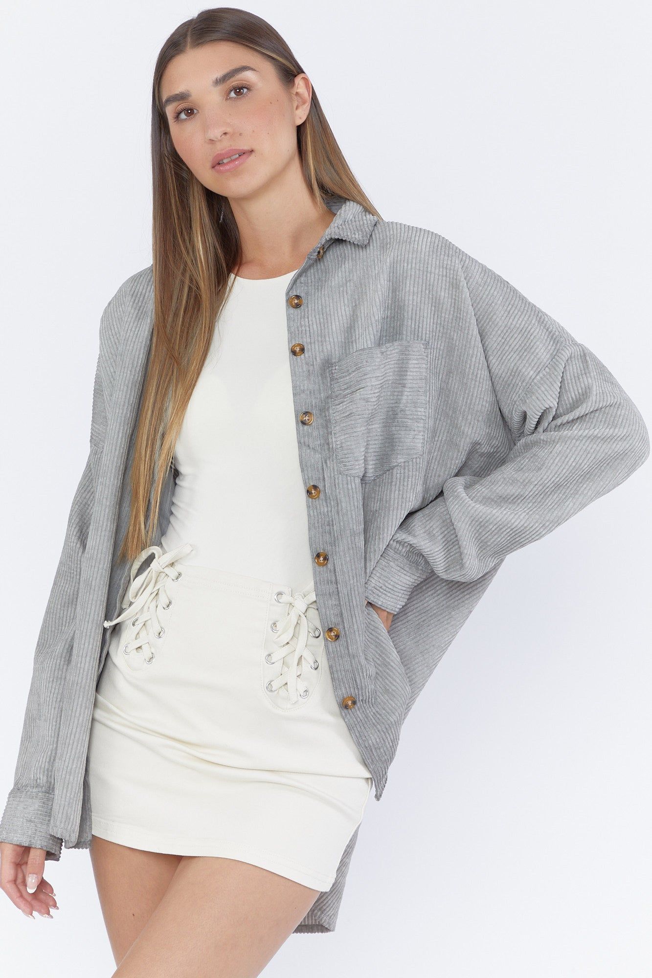 Button-Up Corduroy Top sold by Urban Planet product image thumbnail 4