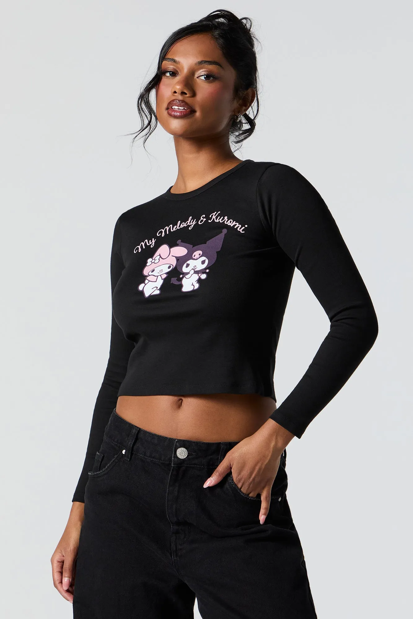 My Melody & Kuromi Graphic Long Sleeve Top sold by Urban Planet