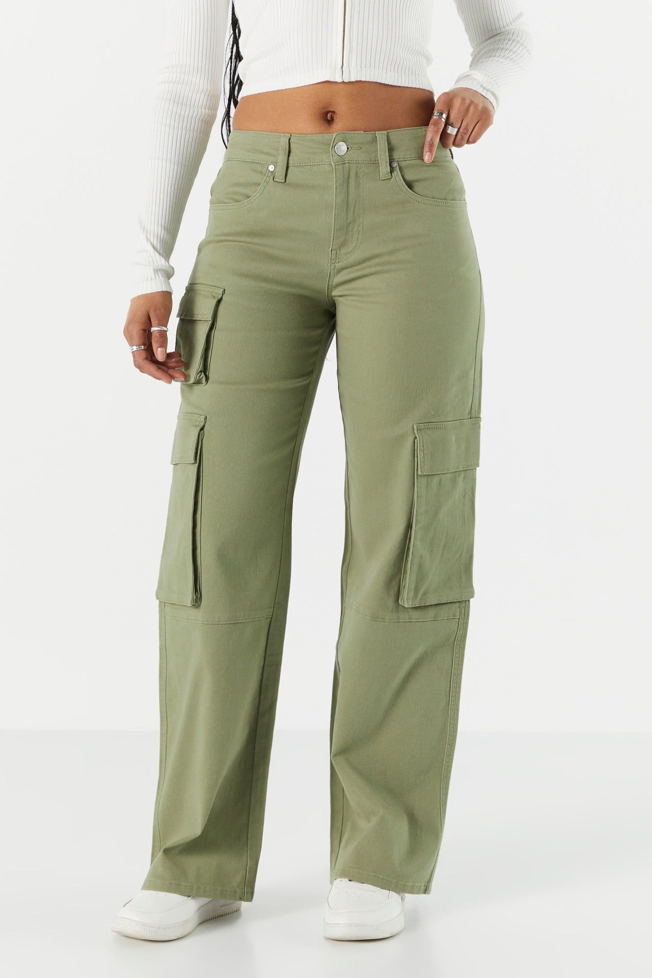 Pantalon cargo à jambe large avec poches multiples sold by Urban Planet product image thumbnail 2
