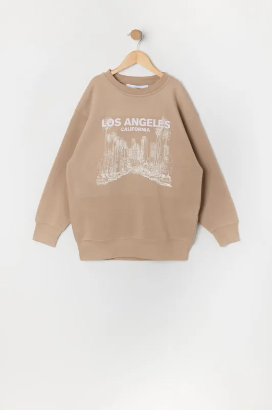 Chandail surdimensionné en molleton à imprimé LA pour fille sold by Urban Planet