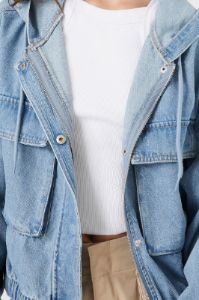 Hooded Denim Jacket sold by Urban Planet