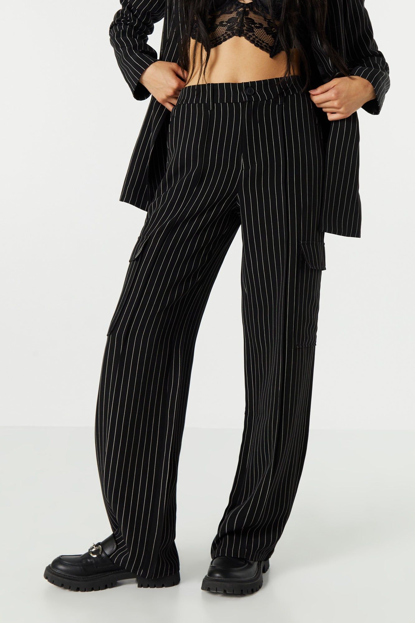 Striped Cargo Dress Pant sold by Urban Planet product image thumbnail 2
