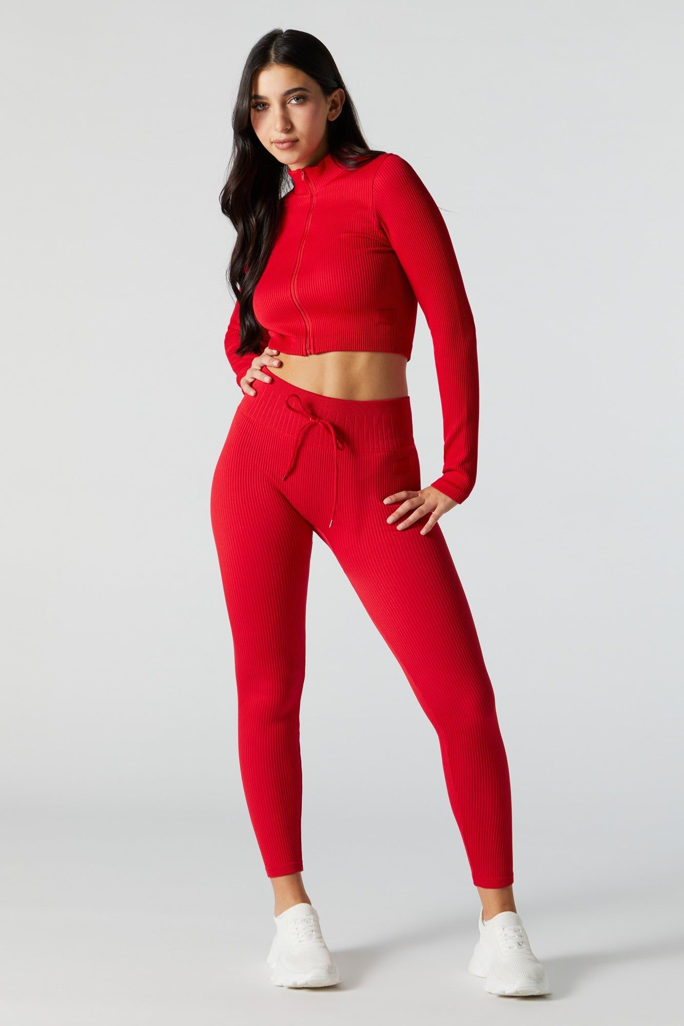 Haut Sommer Ray Active rouge sans couture avec fermeture à glissière sold by Urban Planet product image thumbnail 3