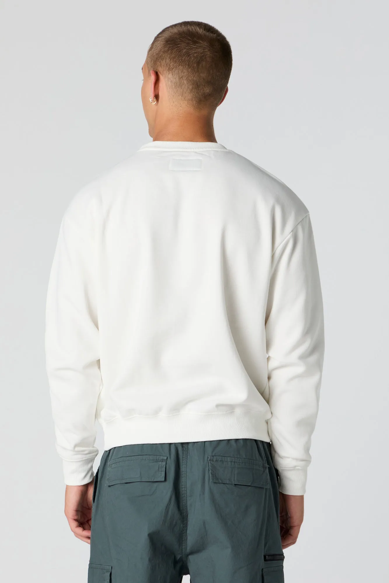 Chenille Embroidered Fleece Sweatshirt sold by Urban Planet product image thumbnail 3