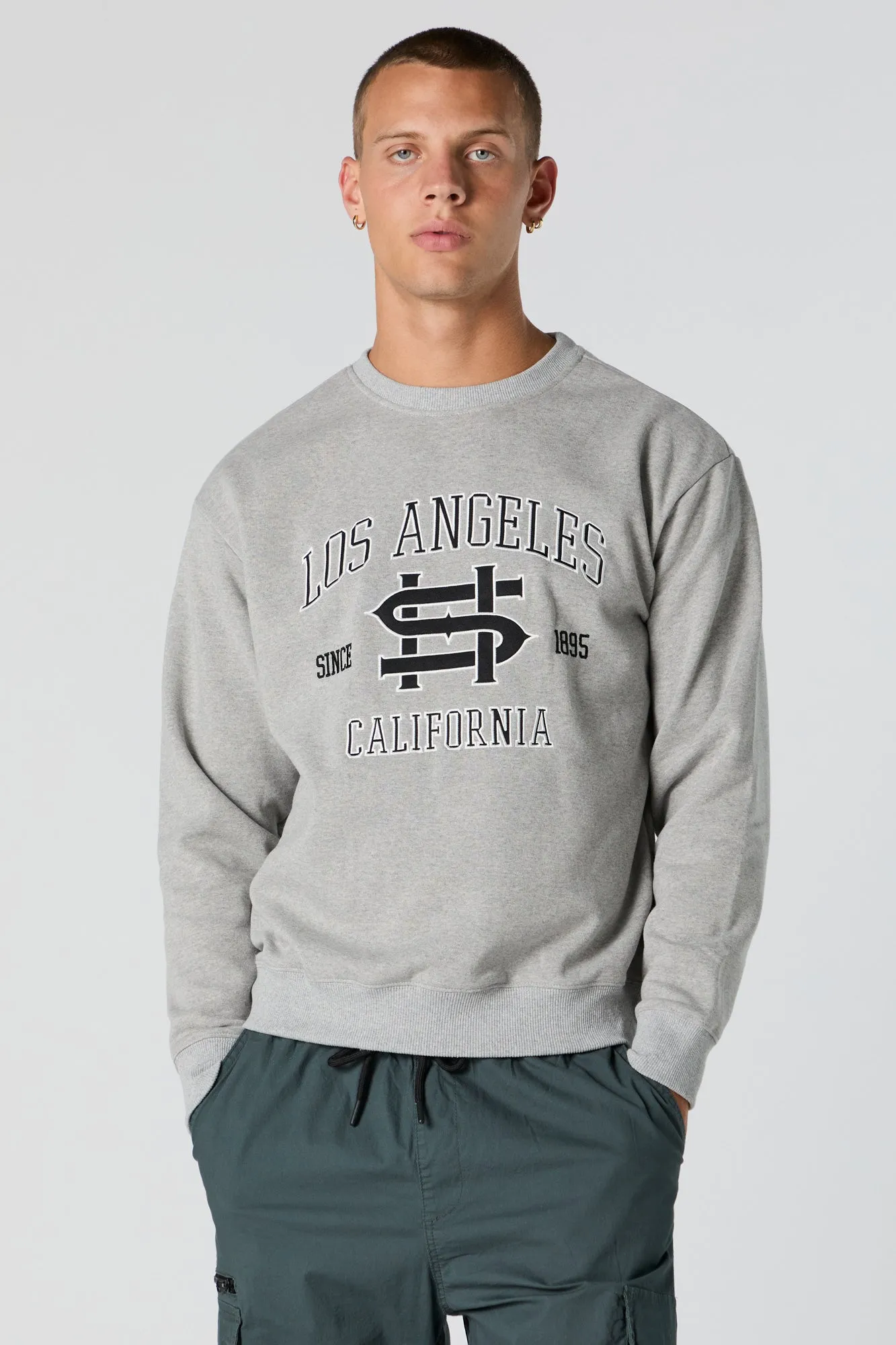 Chenille Embroidered Fleece Sweatshirt sold by Urban Planet product image thumbnail 5