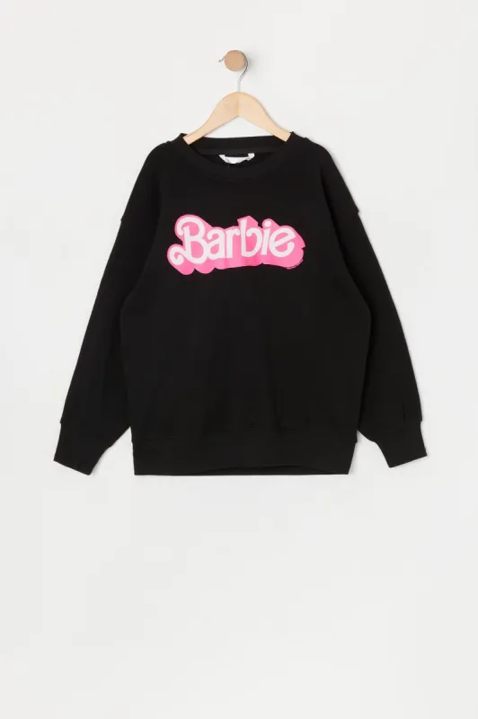 Barbie™ The Movie Girls Black Graphic Fleece Sweatshirt sold by Urban Planet