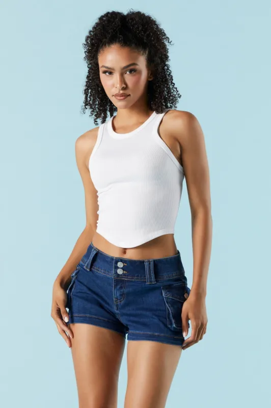 Dark Wash Denim Cargo Short sold by Urban Planet