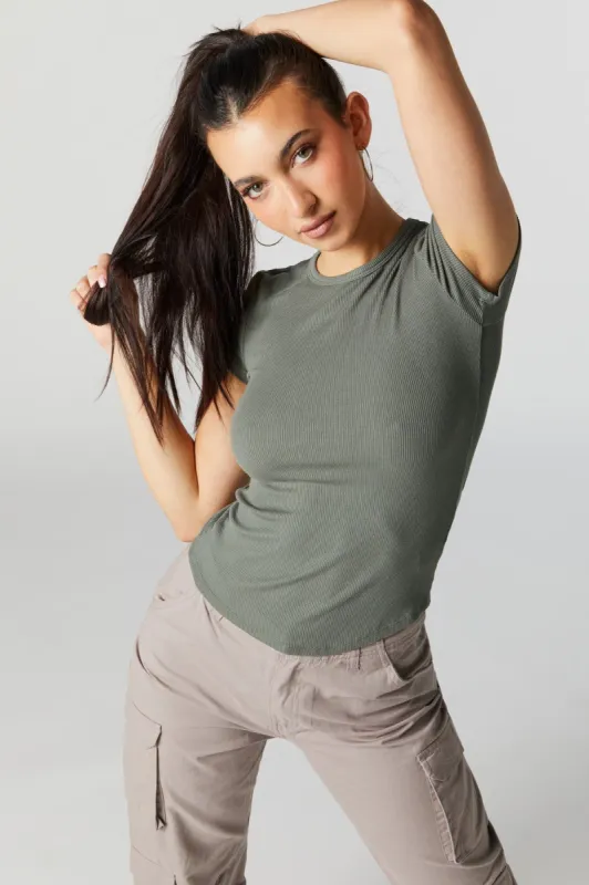 Ribbed Crewneck T-Shirt sold by Urban Planet