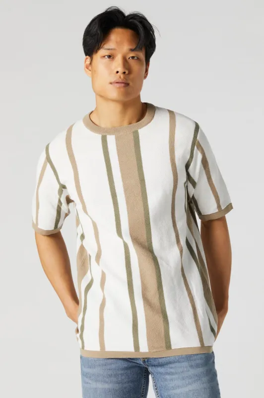 Haut ras du cou en tricot avec rayures vertes sold by Urban Planet