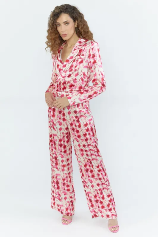 Pantalon à jambe large imprimé en soie sold by Urban Planet