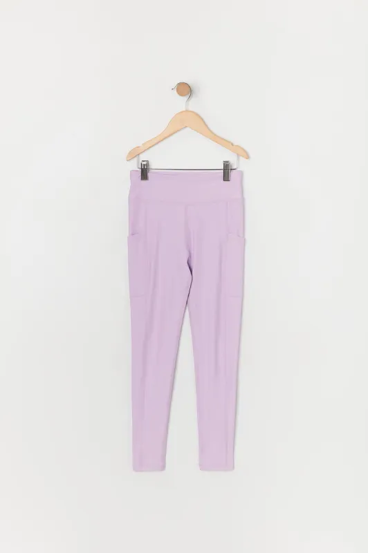Girls Active Lilac Side Pocket Legging sold by Urban Planet