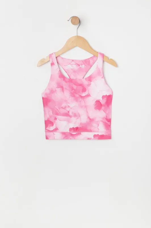 Girls Pink Print Racerback Active Tank sold by Urban Planet