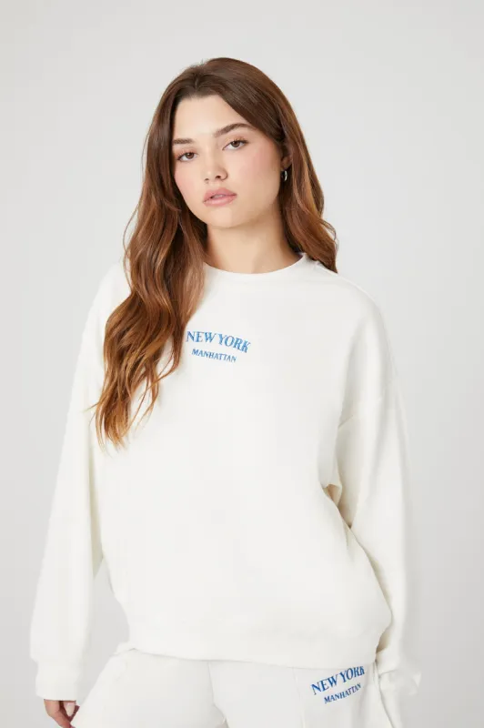 New York Embroidered Fleece Sweatshirt sold by Urban Planet