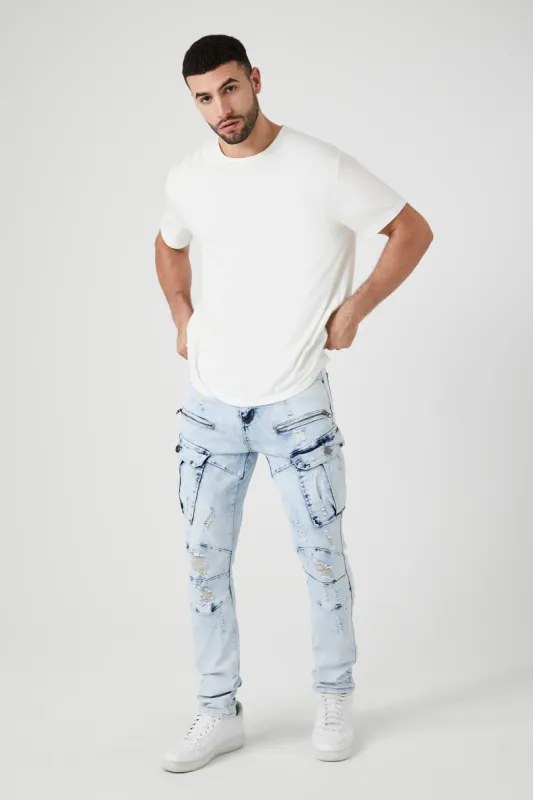 Acid Wash Slim Fit Cargo Jean sold by Urban Planet