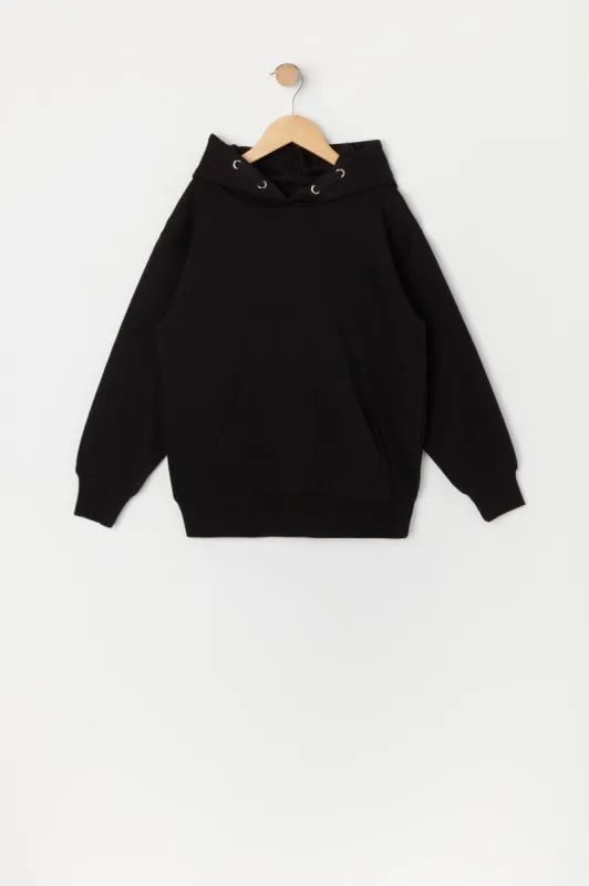 Girls Solid Fleece Pullover Hoodie sold by Urban Planet