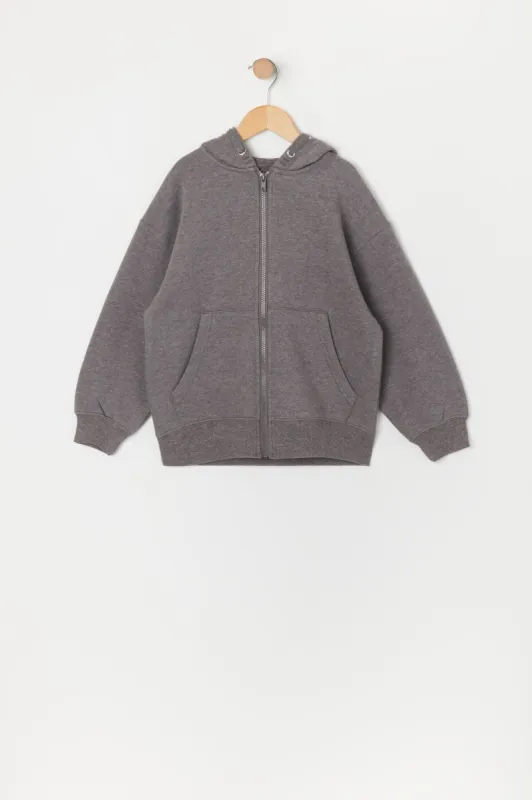 Girls Solid Fleece Zip-Up Hoodie sold by Urban Planet