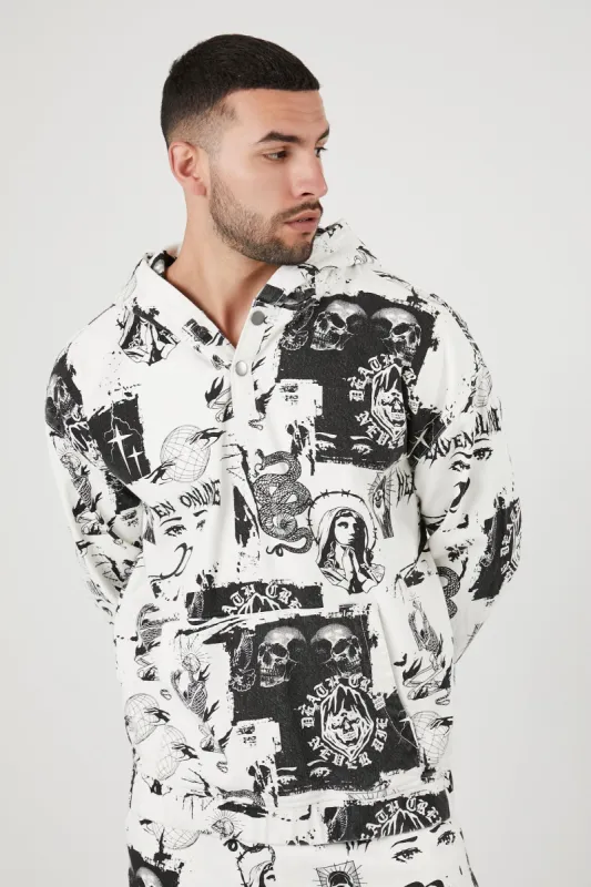 Heaven Online Graphic Henley Hoodie made by Urban Planet