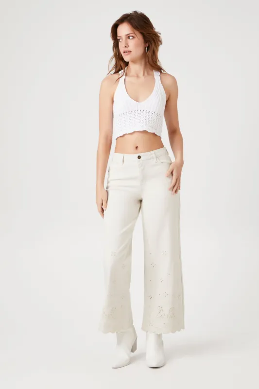 Eyelet Wide Leg Jean sold by Urban Planet