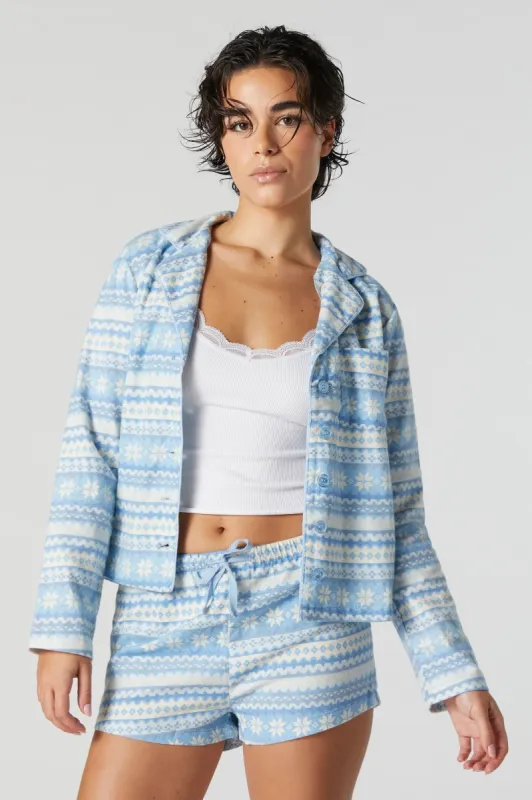 Print Flannel Pajama Short sold by Urban Planet