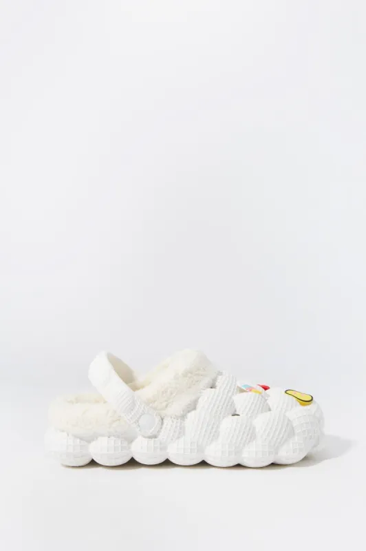 Mules à bulles doublées de similifourrure avec breloques sold by Urban Planet